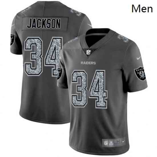 Nike Raiders 34 Bo Jackson Gray Camo Vapor Untouchable Limited Jersey